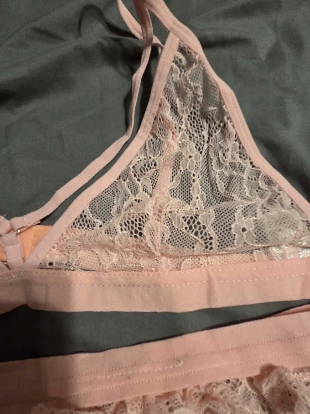 NWOT Pink Lace Bralette & Thong Set - Women's Intimates